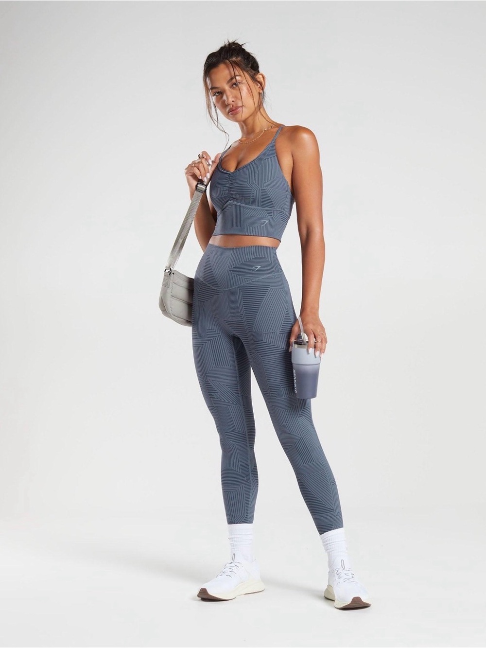Gymshark Elevate Leggings Evening Blue Geometric Print|Size XS High Rise